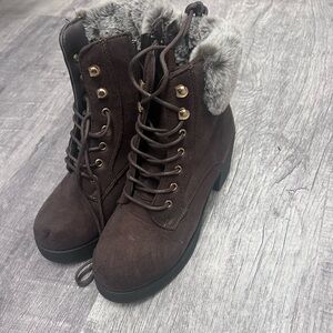 Dark Brown fashion nova fur booties